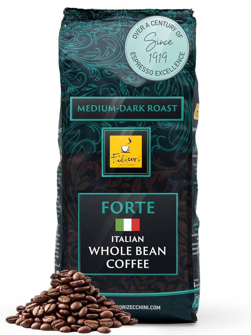 Italian Medium Roast Coffee Beans - Premium Arabica & Robusta Blend, 1 KG