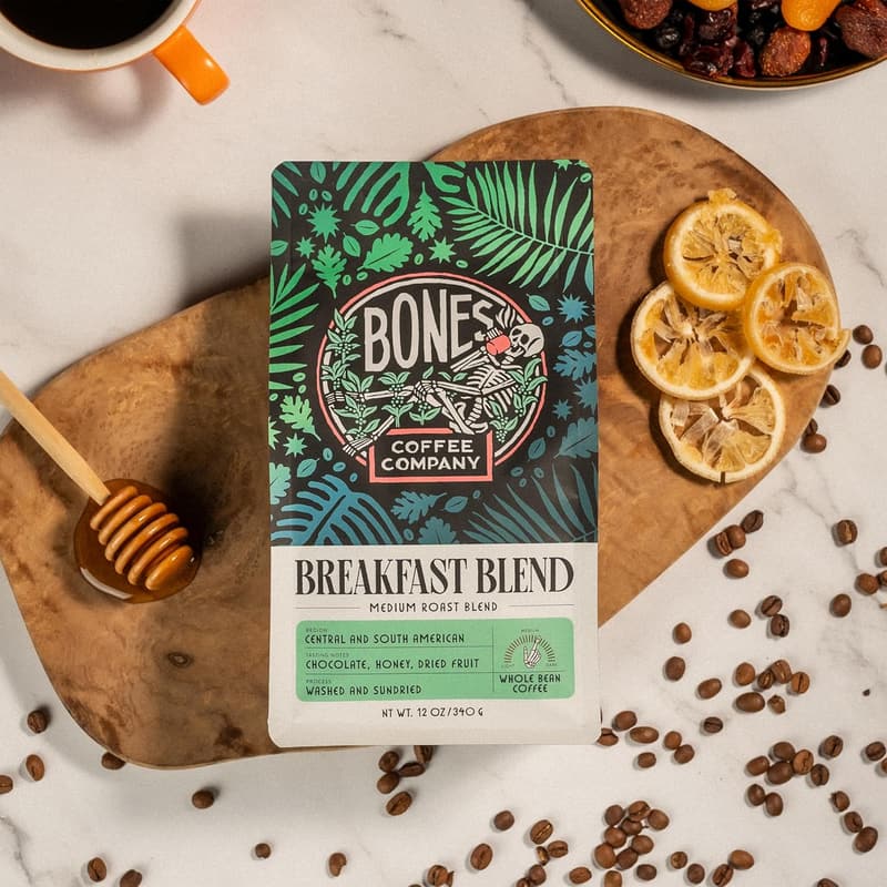 Breakfast Blend Medium Roast Low Acid Whole Bean Coffee - 12 Oz