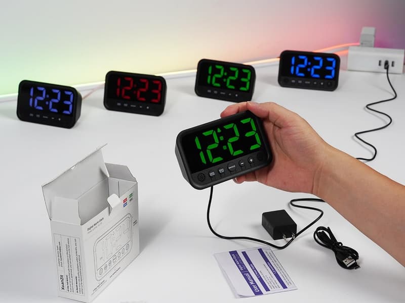 Loud Alarm Clock for Heavy Sleepers - Adjustable LED Bedside Clock