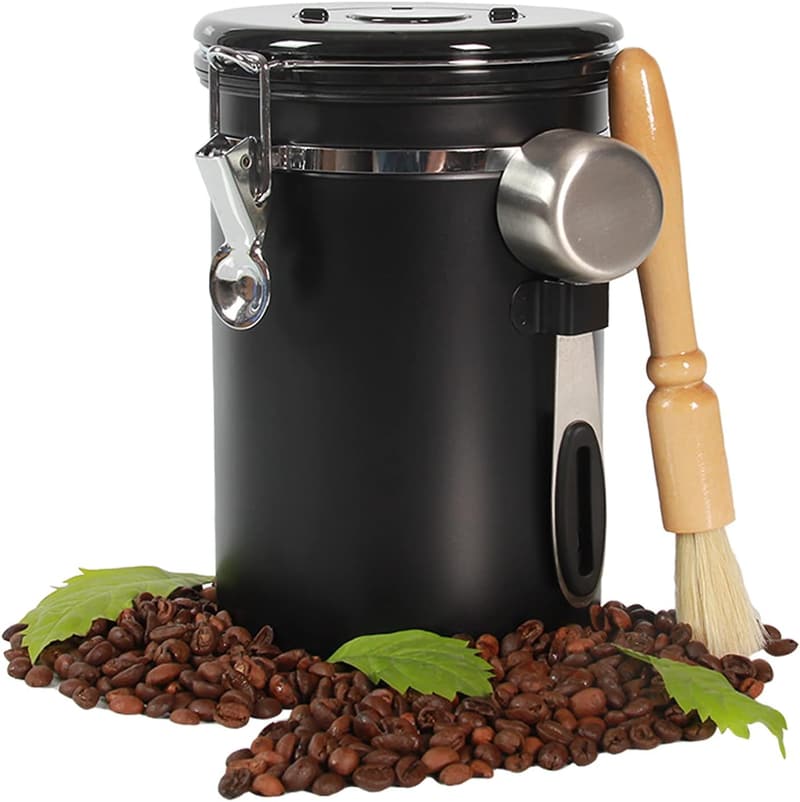 Airtight 22 oz Coffee Canister with Date Tracker & Scoop