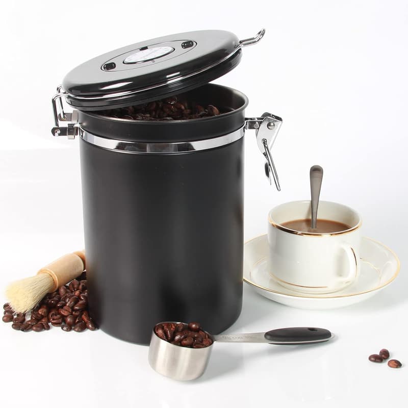 Airtight 22 oz Coffee Canister with Date Tracker & Scoop