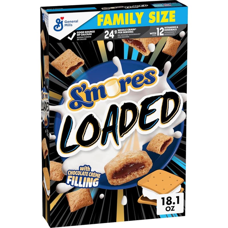 S'mores Crispy Cereal with Chocolate Filling, Family Size 18.1 oz