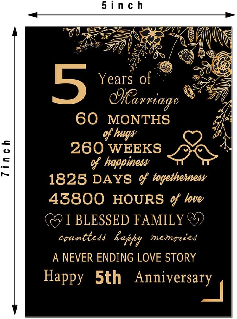 5th Anniversary Card - Sweet Surprise Gift for Couples