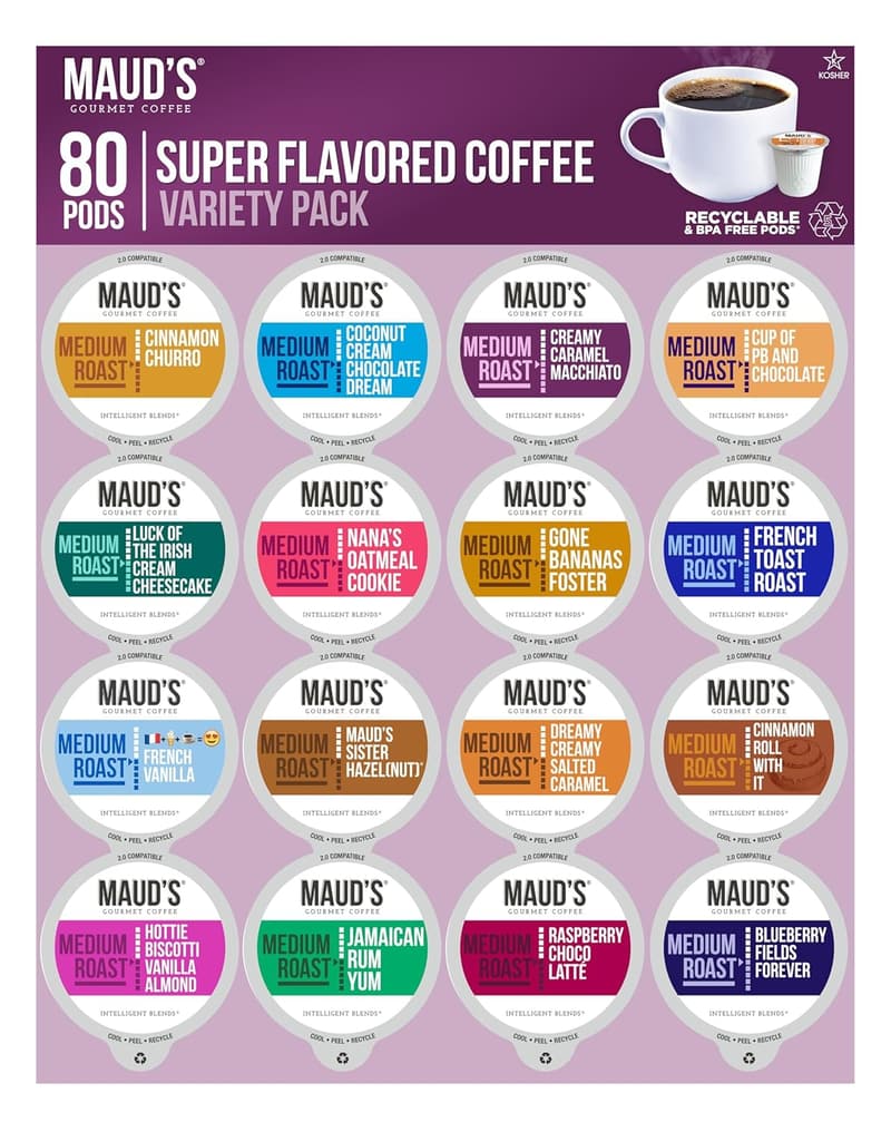 Assorted Medium Roast Coffee Pods Variety Pack, 80 ct