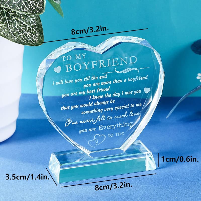 Valentine's Day Heart-Shaped Crystal Gift for Boyfriend