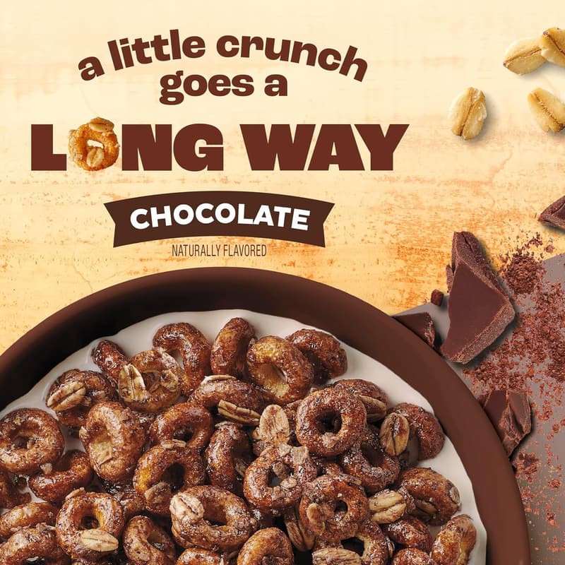 Cheerios Oat Crunch Chocolate Cereal, Family Size 24 oz