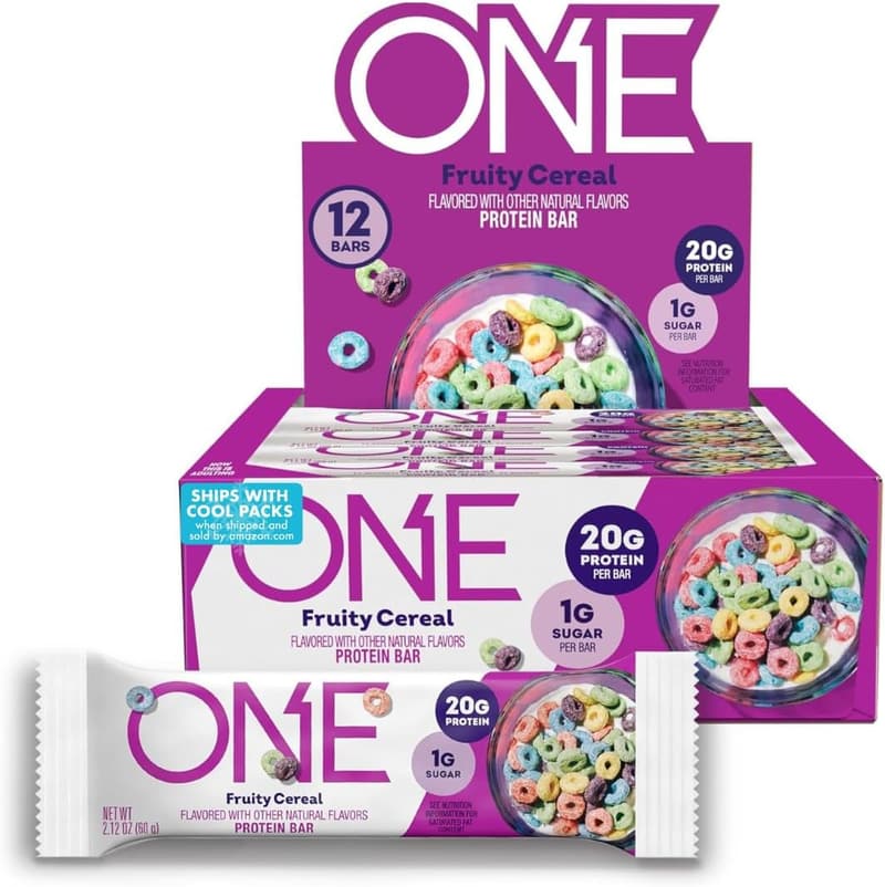 Gluten-Free Fruity Cereal Protein Bars, 20g Protein, 12 Count
