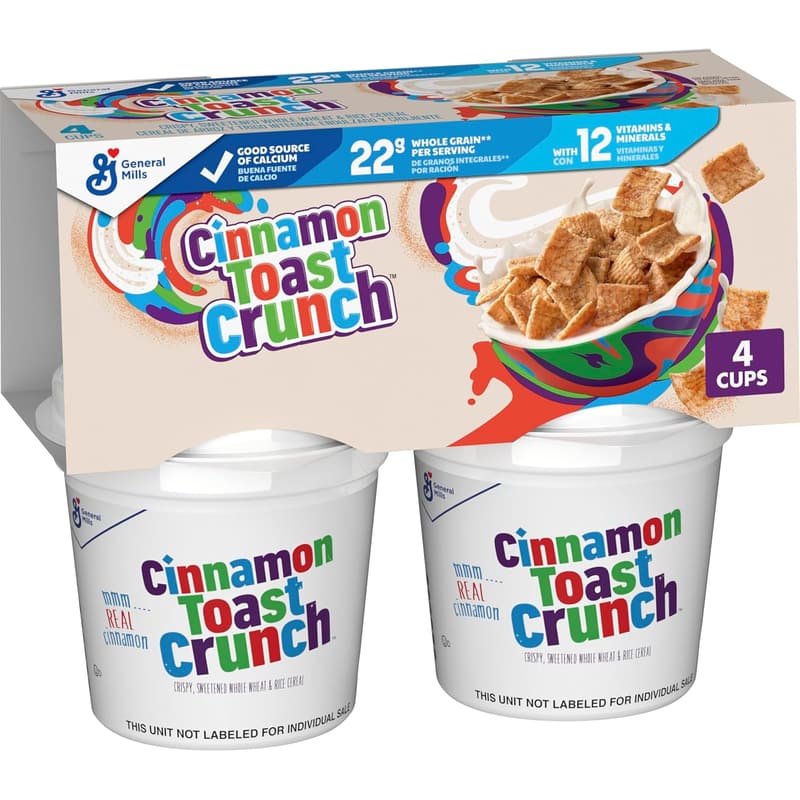 Cinnamon Toast Crunch Cereal Cups, 8 oz (4 Count)