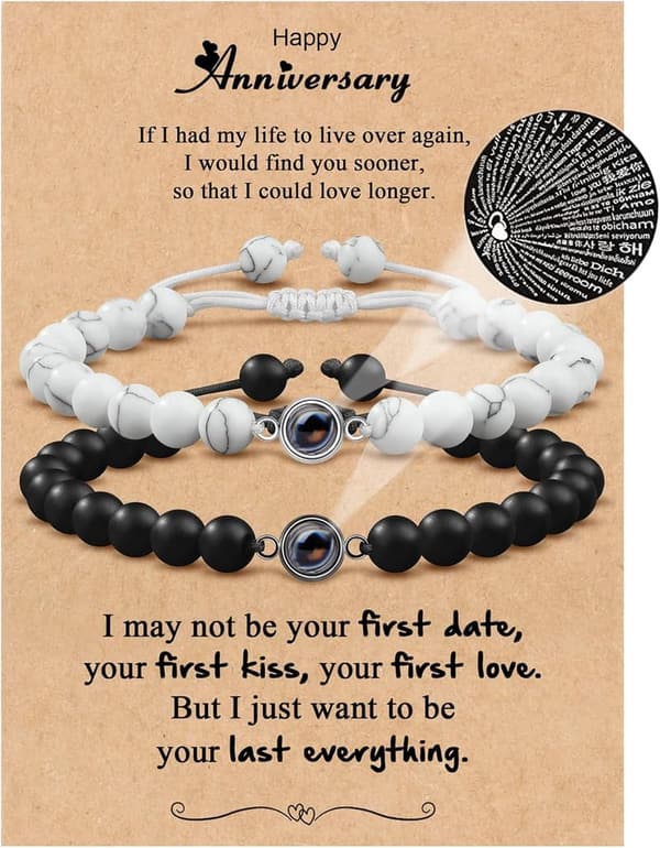 100 Languages I Love You Couples Bracelet - Anniversary Gift