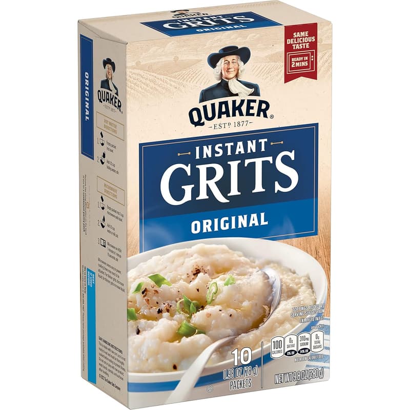 Quaker Instant Grits, Original, 10 Pack (0.98oz Packets)