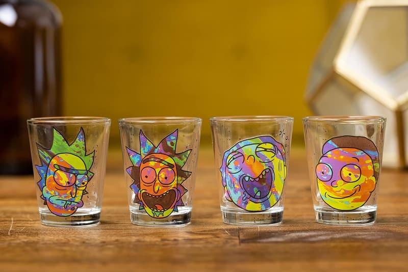 Rick and Morty Colorful Abstract Mini Glass Set - 4 Pack