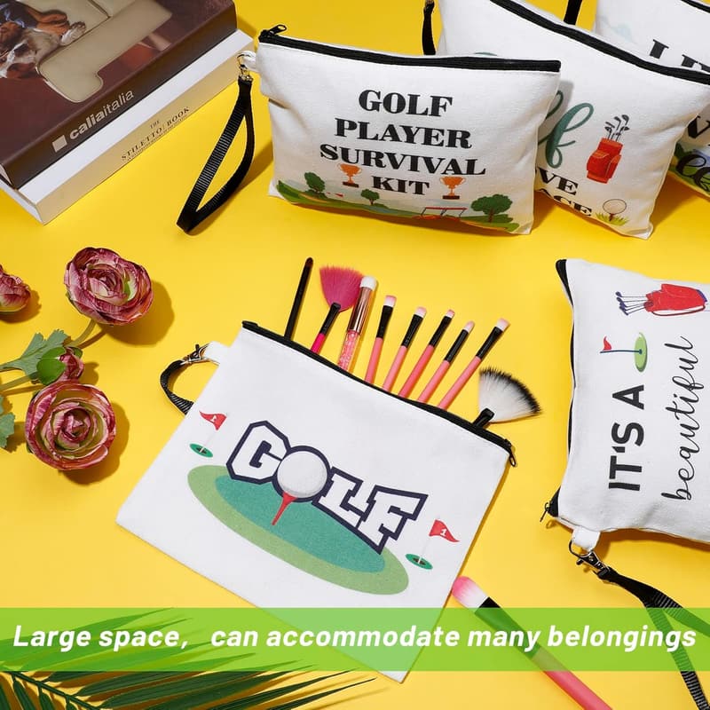 Golf Cosmetic Bag Set - 9 Pcs Organizer for Ladies