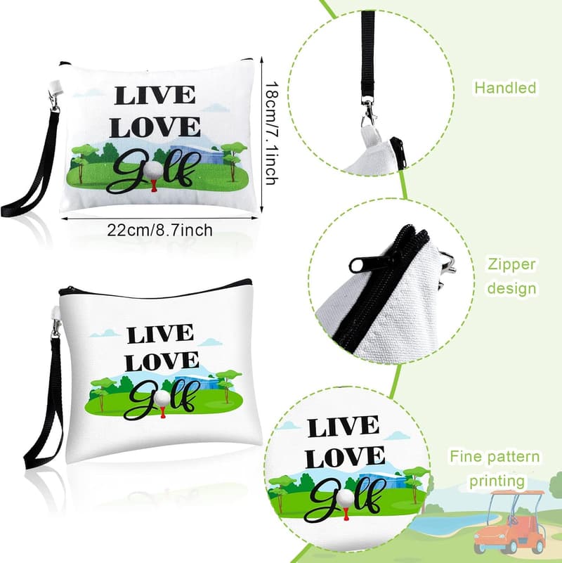 Golf Cosmetic Bag Set - 9 Pcs Organizer for Ladies