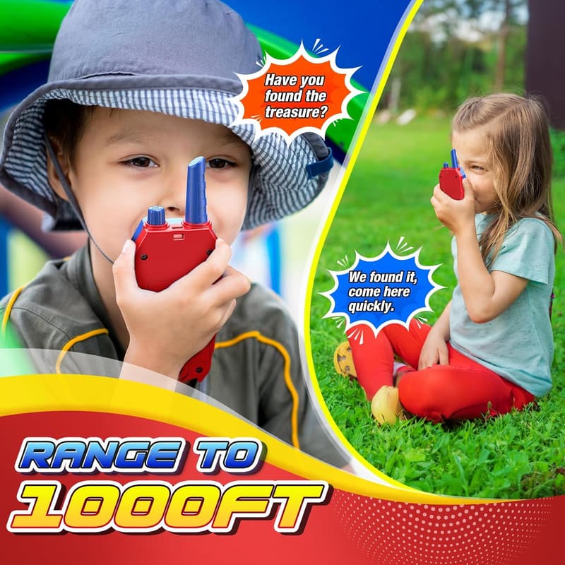 Kids Walkie Talkies - 2 Pack for Outdoor Fun, Ages 3-8