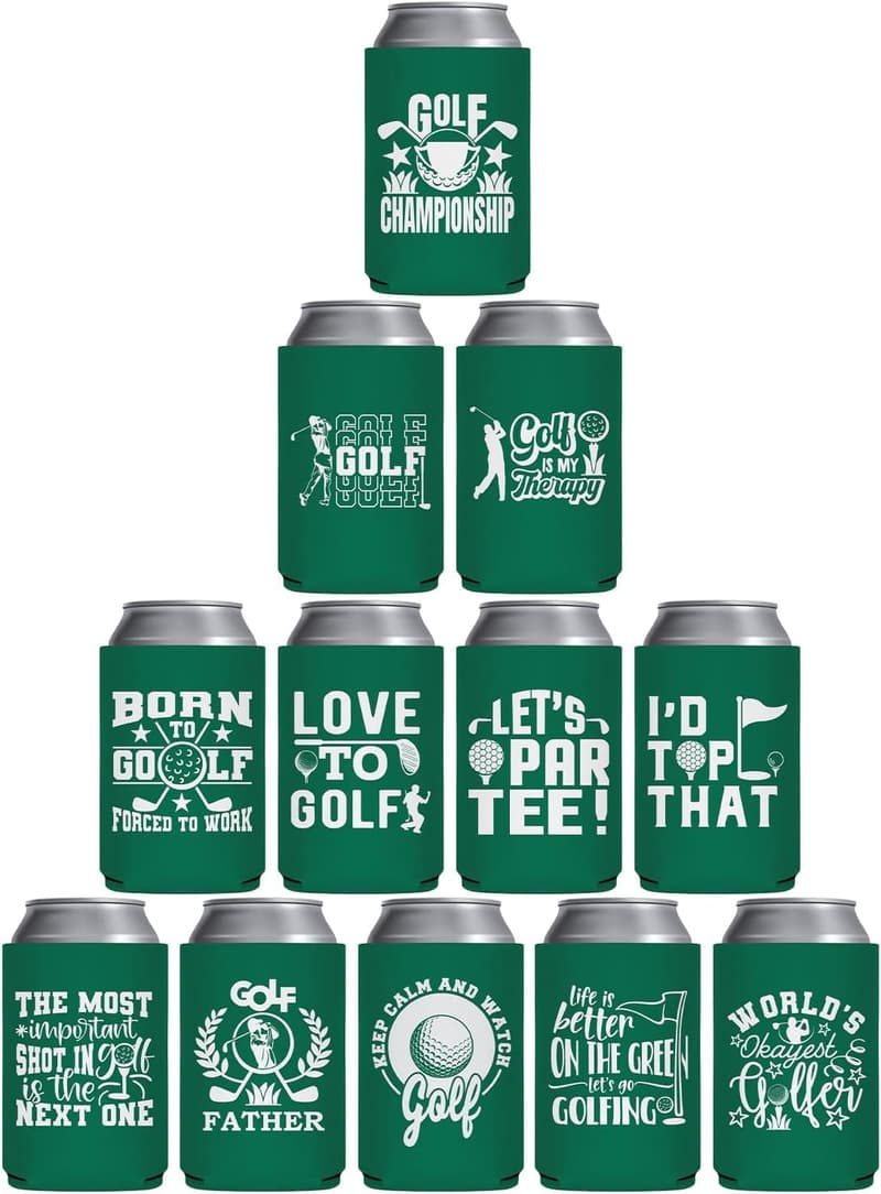 Funny Golf Can Coolers - 12 Pack Neoprene Beer Sleeves