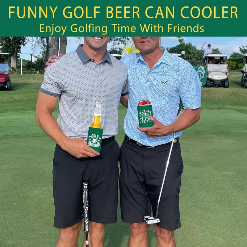 Funny Golf Can Coolers - 12 Pack Neoprene Beer Sleeves
