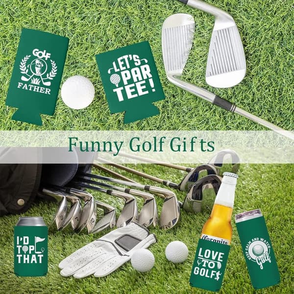 Funny Golf Can Coolers - 12 Pack Neoprene Beer Sleeves