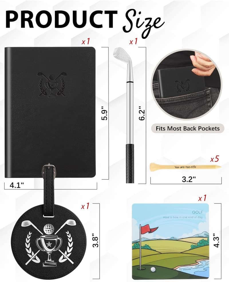 Funny Birthday Golf Gift Set for Dad: Scorecard, Tees & Pen