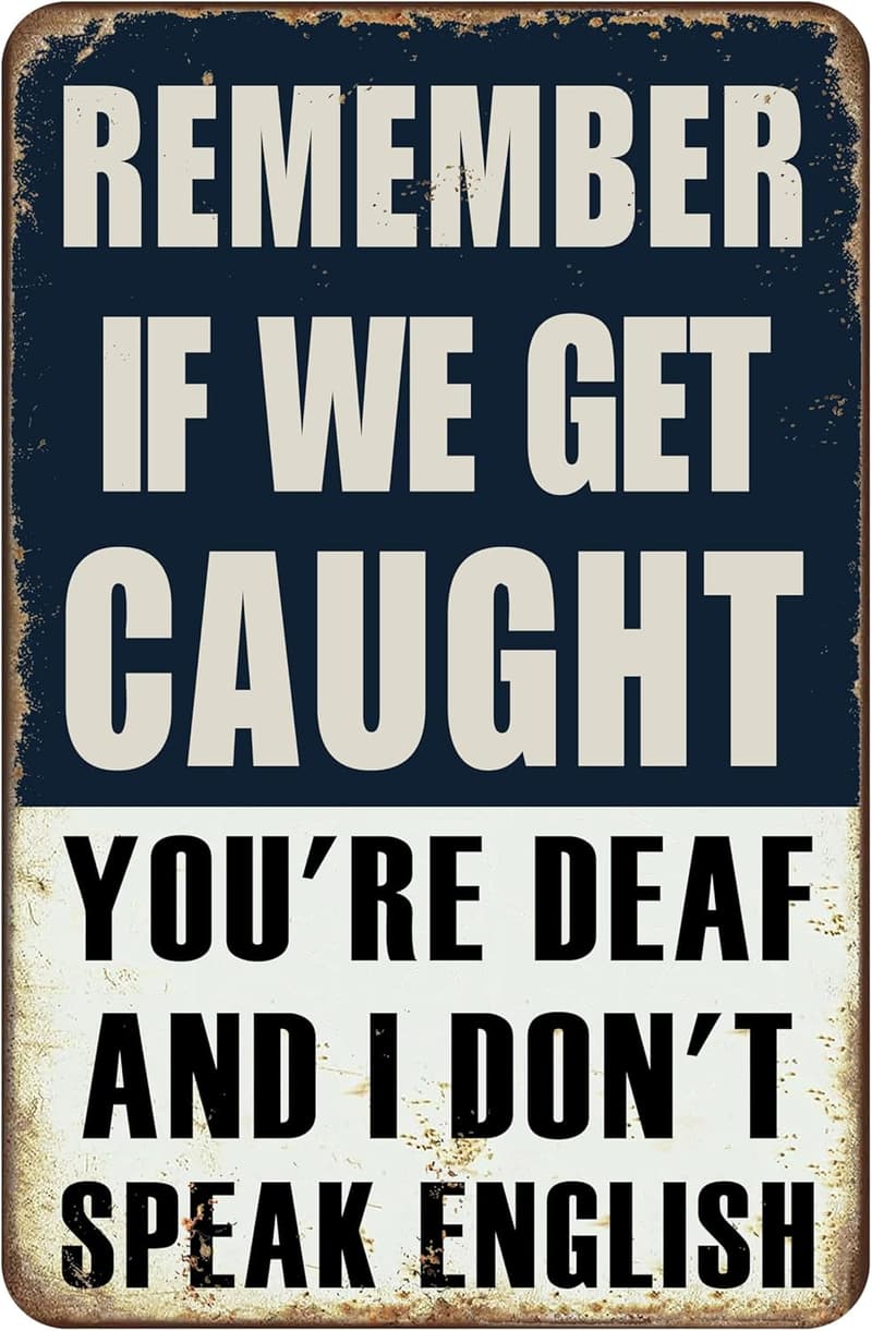 Man Cave Wall Sign - Funny Home Decor for Garage or Bar