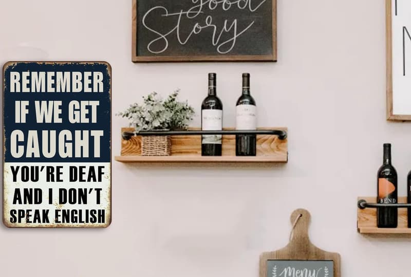 Man Cave Wall Sign - Funny Home Decor for Garage or Bar