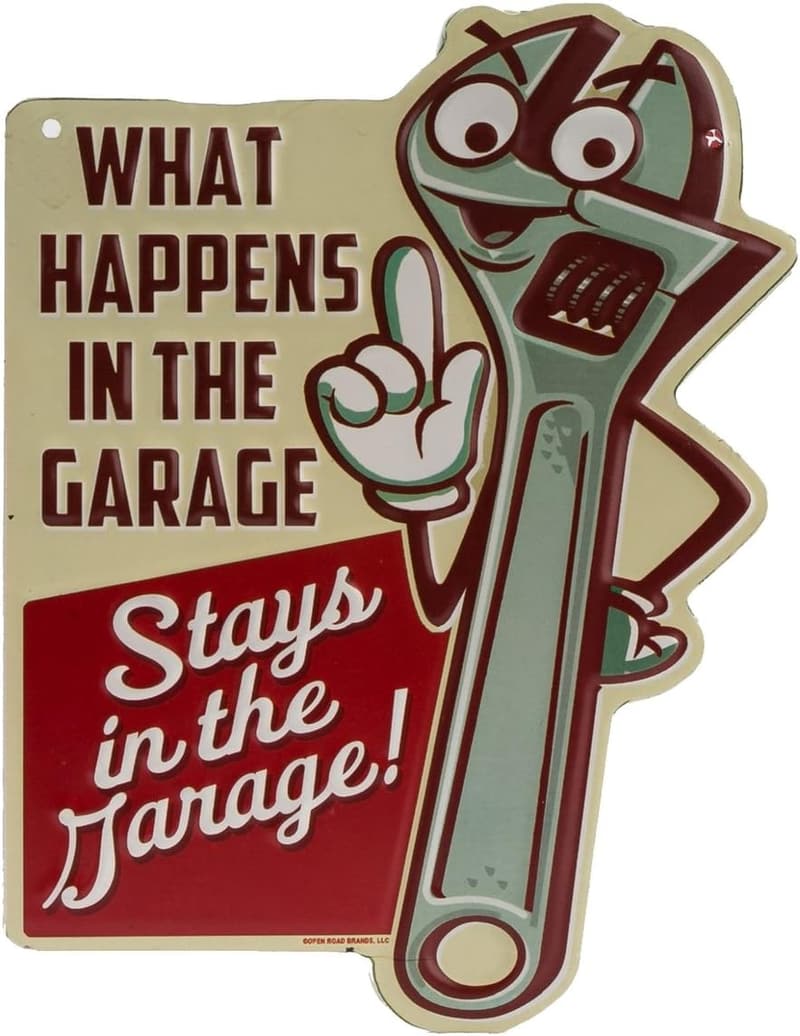 Funny Garage Embossed Metal Sign - Great Gift for Men