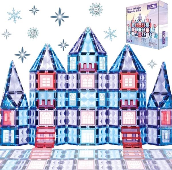 Princess Magnetic Building Tiles for Girls Ages 3-8