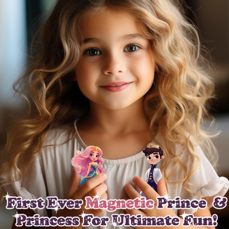 Princess Magnetic Building Tiles for Girls Ages 3-8