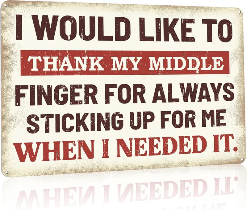 Funny Tin Bar Sign for Man Cave Decor - 12x8 Inch Aluminum