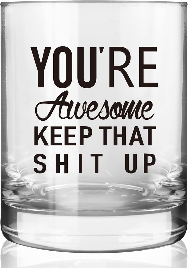 Funny Whiskey Glasses for Men & Women - 11 oz Birthday Gifts