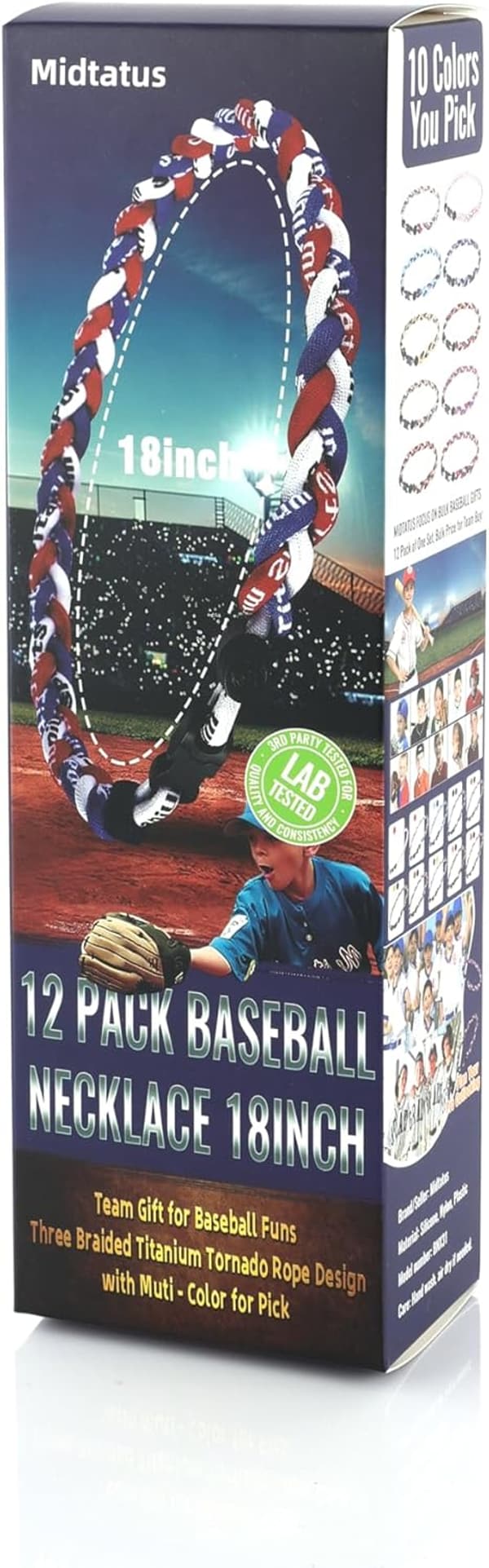 Baseball Necklace Gift Set - 12 Pack, 18