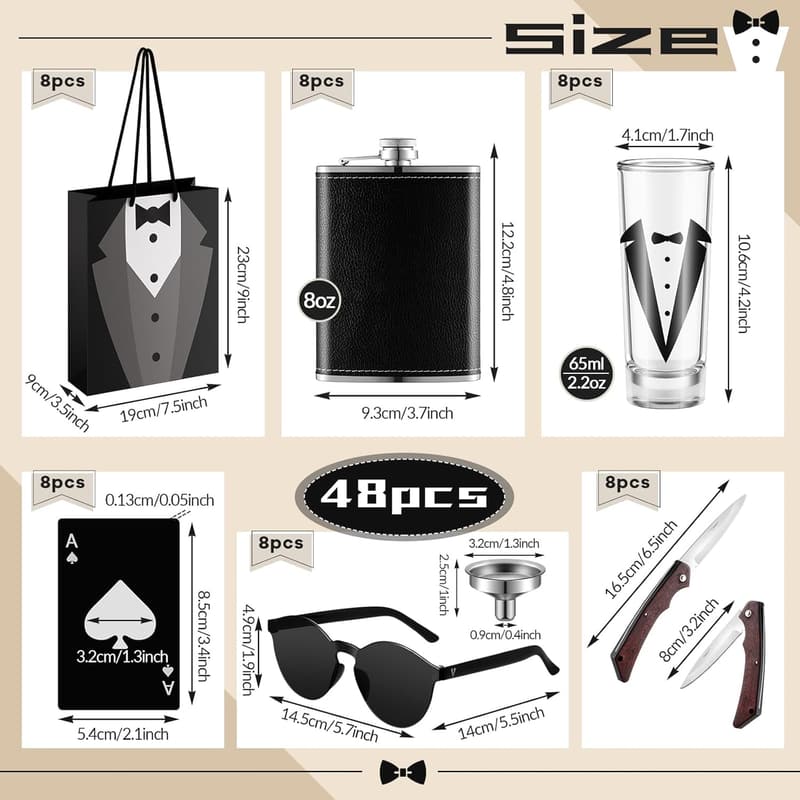 Groomsmen Proposal Gift Set with Engraved Pocket Knives and Accessories