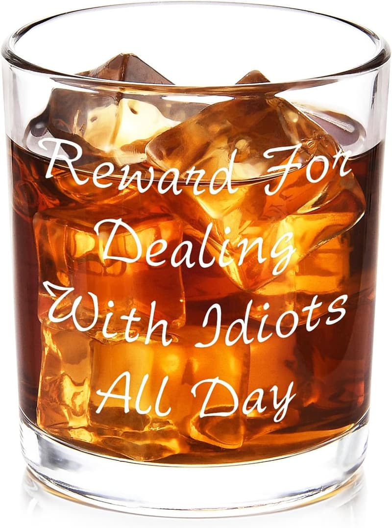 Funny Whiskey Glass for Men - Novelty Gift for Any Occasion, 10 oz