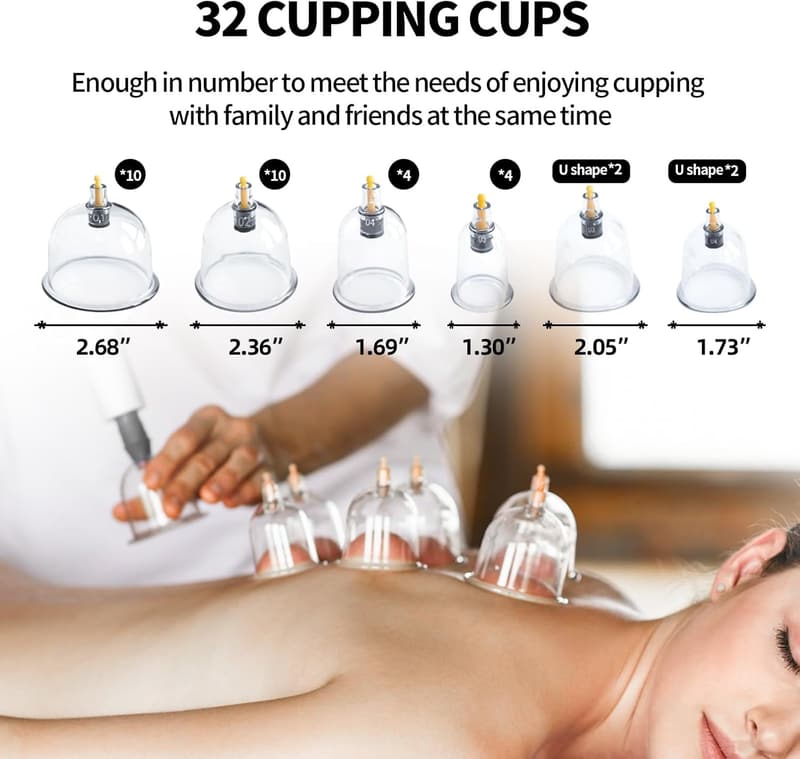 Professional Chinese Cupping Set - 32 Cups for Massage Therapy