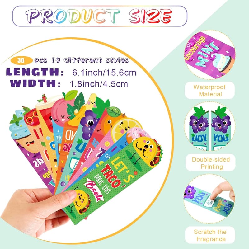 Scented Bookmarks and Fun Pencil Set for Kids