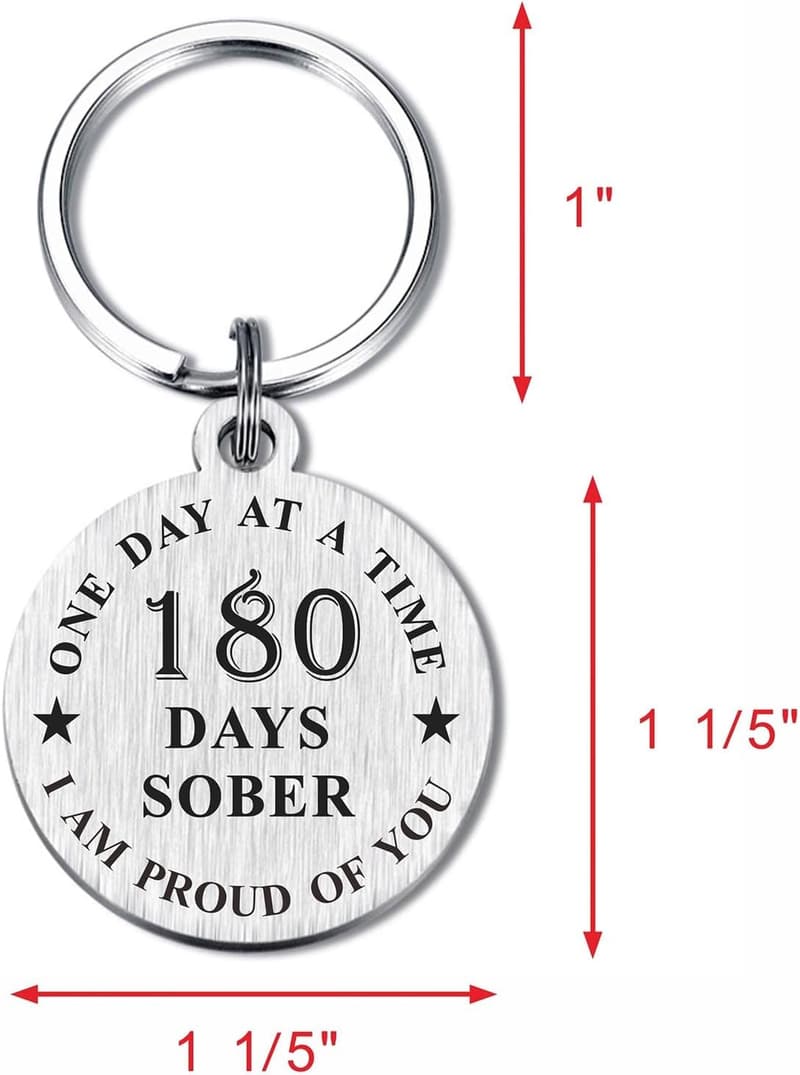 Sober Keychain for Recovery - AA Token Gift for Men & Women