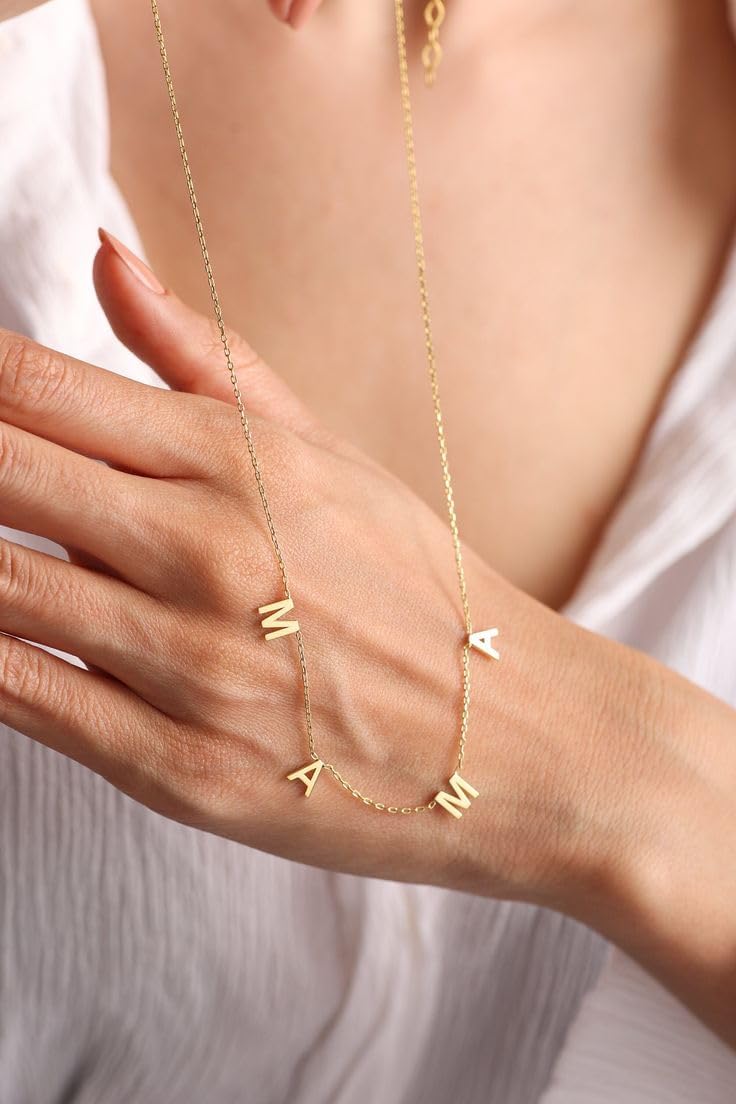 14K Gold Plated Mama Necklace for New Moms