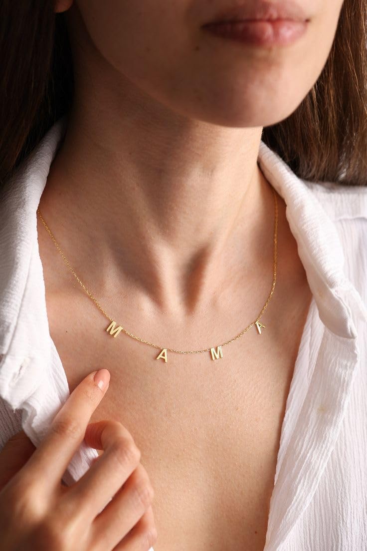 14K Gold Plated Mama Necklace for New Moms
