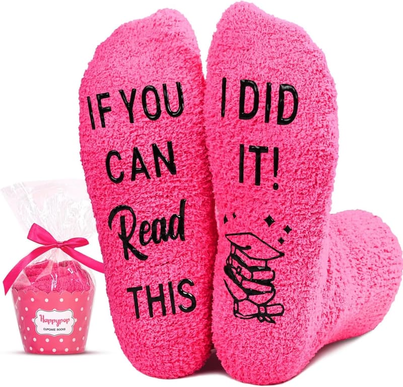 Teacher Appreciation Book Socks - Funny Graduation Gift for Women
