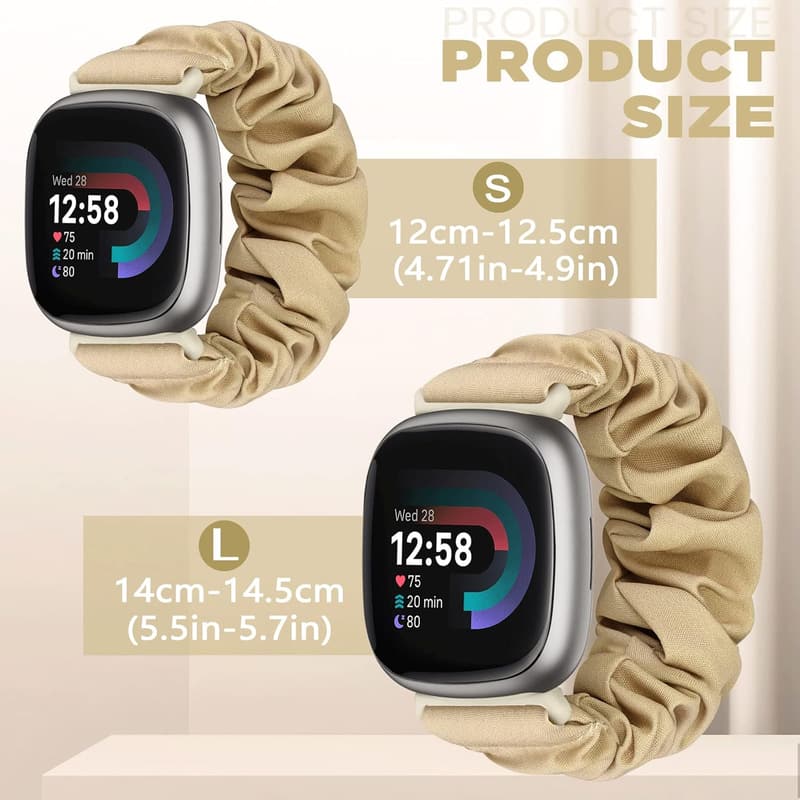 Fitbit Scrunchie Bands for Women - 4 Pack Elastic Nylon Straps