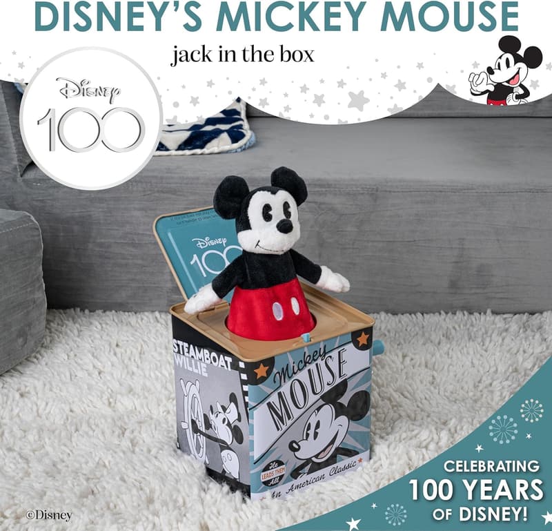 Disney Baby Retro Mickey Jack-in-the-Box Toy for Babies