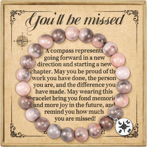 Teacher Appreciation Gift: Natural Stone Bracelet for Women