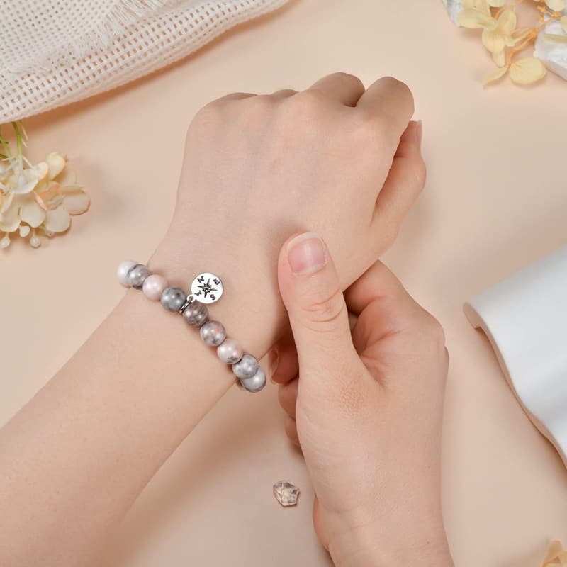 Teacher Appreciation Gift: Natural Stone Bracelet for Women