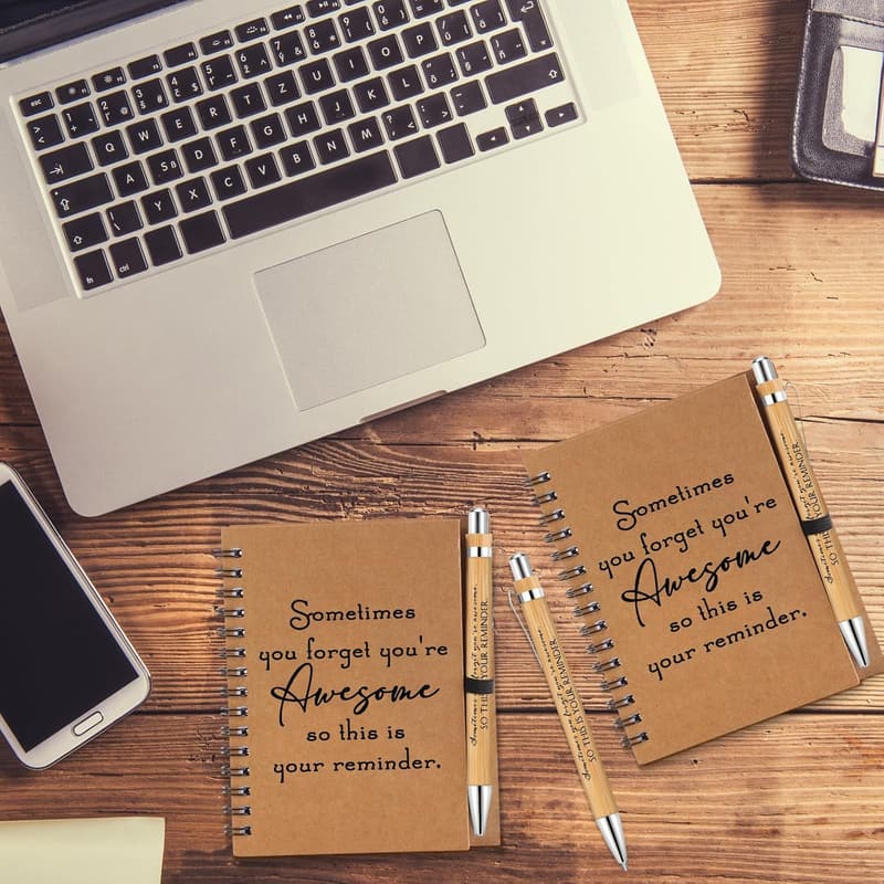 Inspirational Journals with Bamboo Pens - Teacher Gift Set