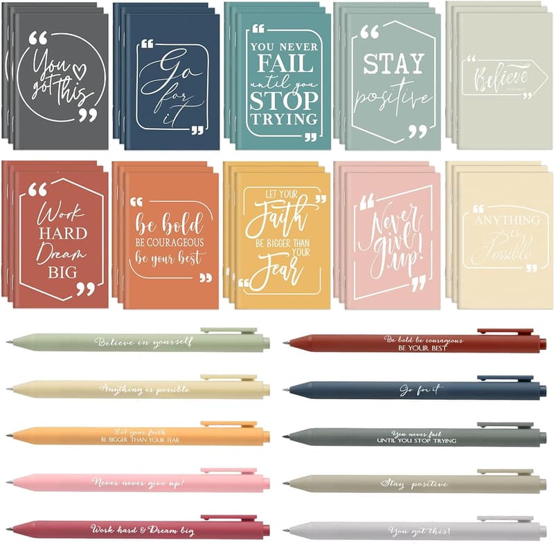 Graduation Inspirational Notepads & Pens Set - 60 Pcs