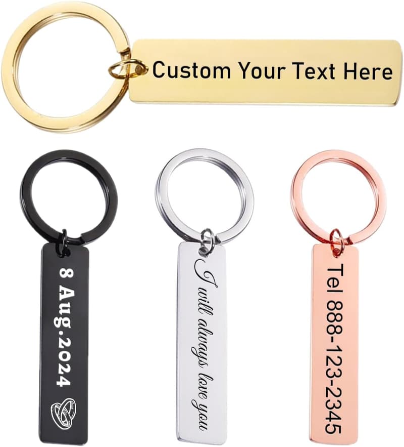 Personalized Double-Sided Keychain for Boyfriend