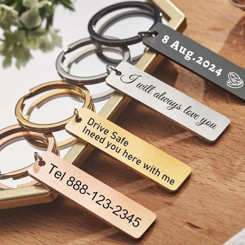 Personalized Double-Sided Keychain for Boyfriend