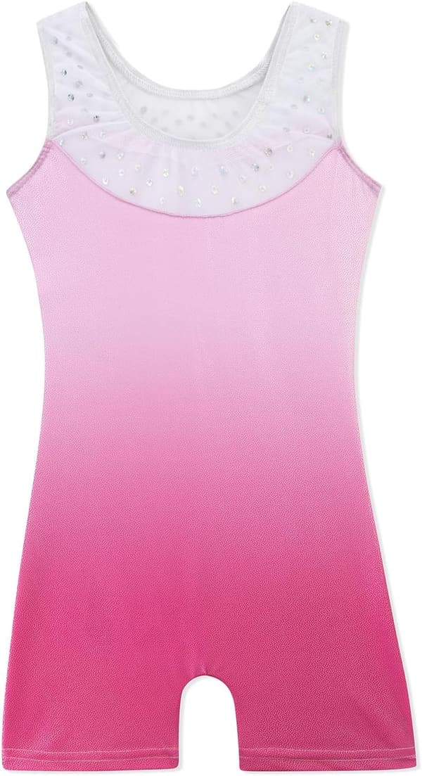 Girls' Sparkle Snowflake Gymnastics Leotard Unitard