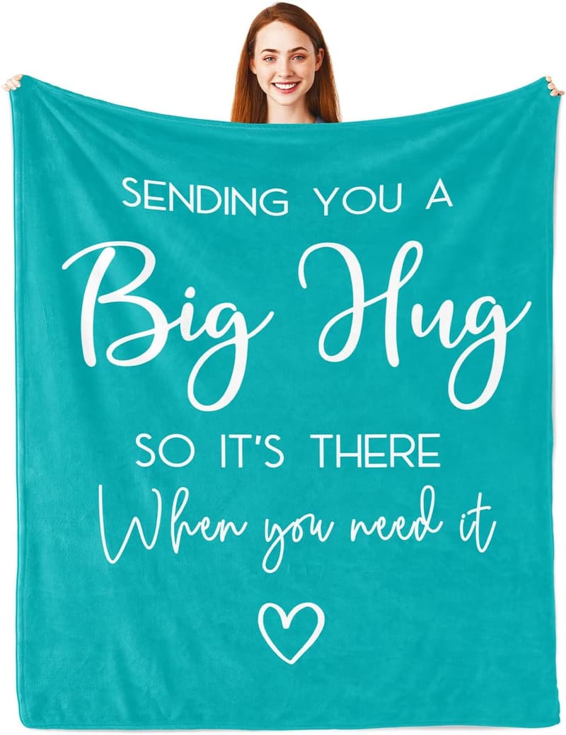 Inspirational Teal Hug Blanket for Women - 60x50in Gift