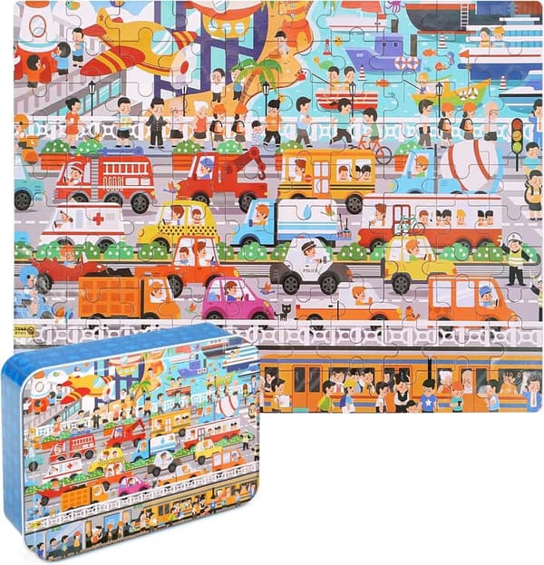 Educational 100-Piece Jigsaw Puzzles for Kids Ages 4-8