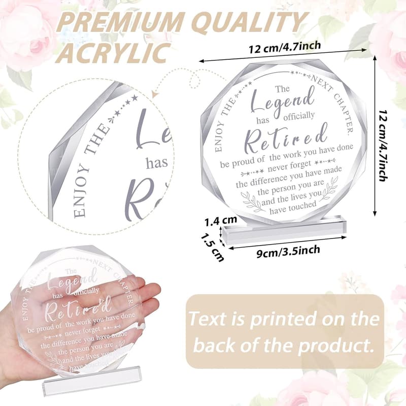 Retirement Gift Plaque - Inspirational Keepsake for Men and Women